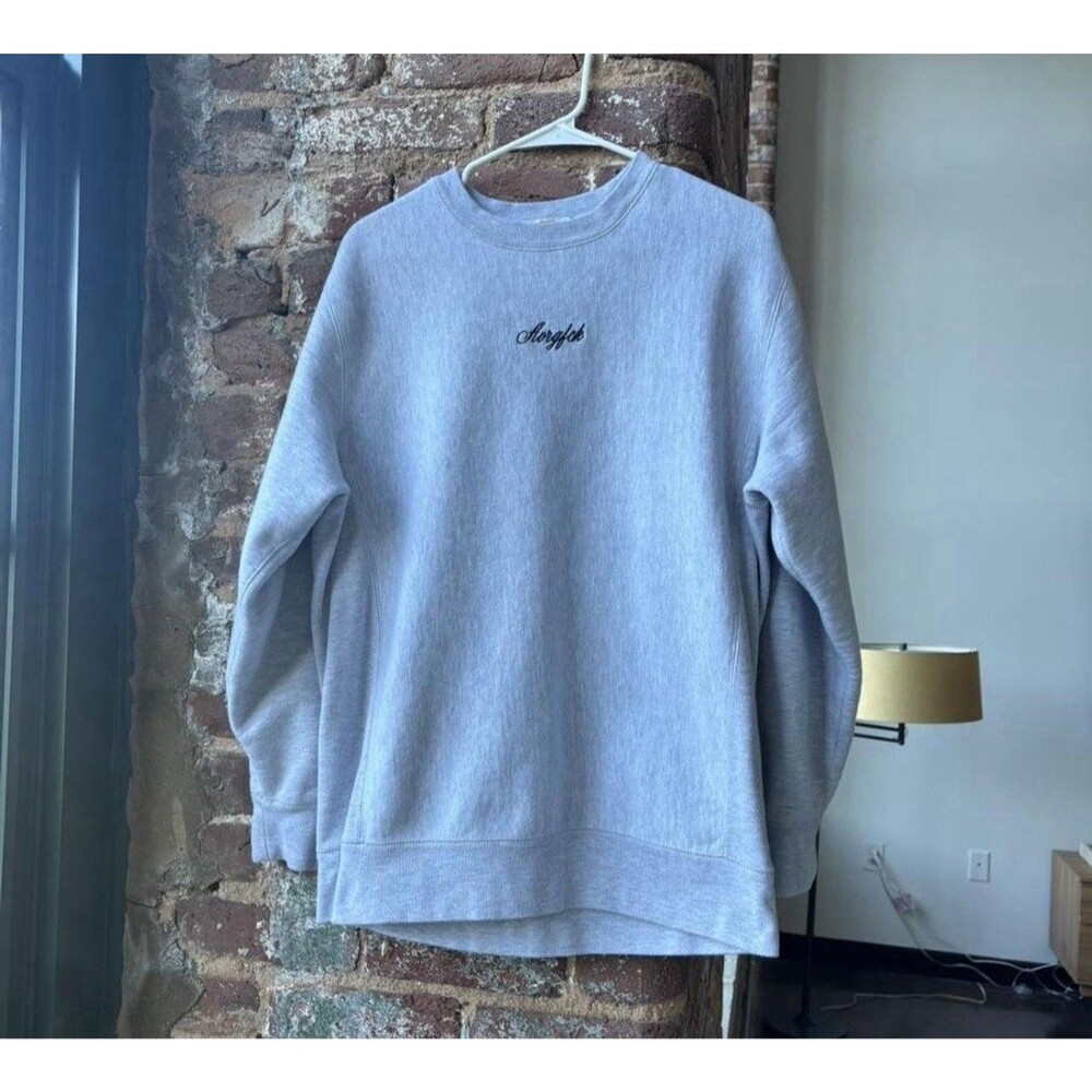 AVRGFCK Gray Crewneck Sweatshirt – Minimalist Streetwear – Size M